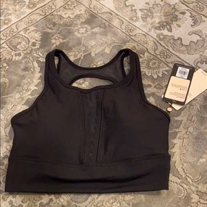 Women’s black scalloped sports bra